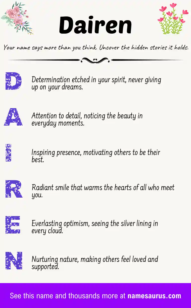 Acrostic poem about Dairen.