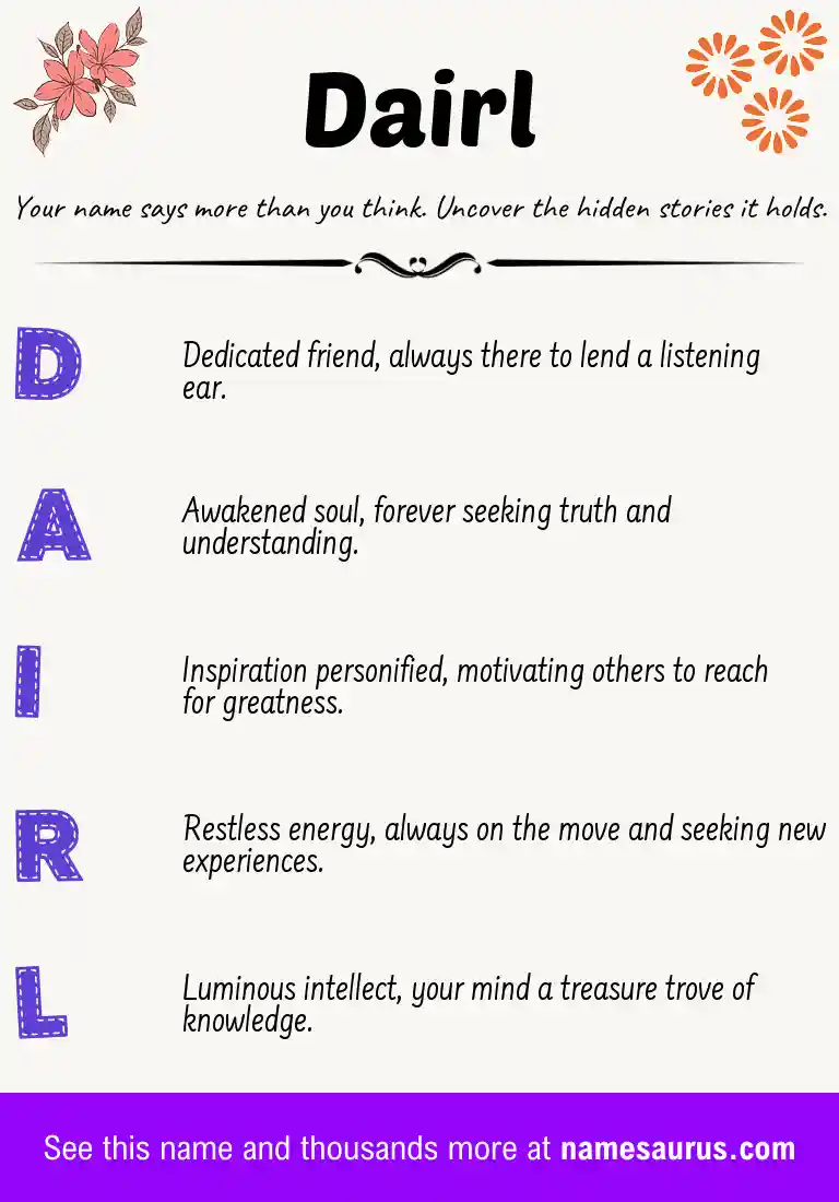 Acrostic poem about Dairl.