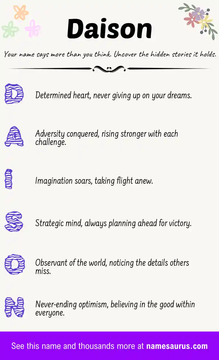 Acrostic poem about Daison.