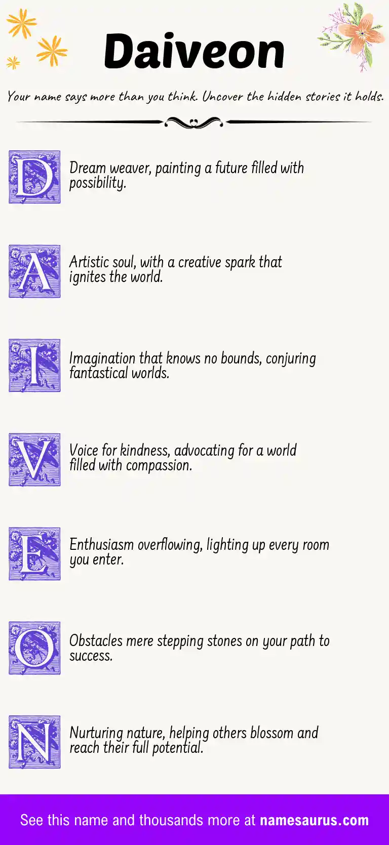 Acrostic poem about Daiveon.