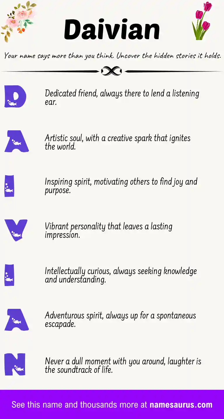 Acrostic poem about Daivian.