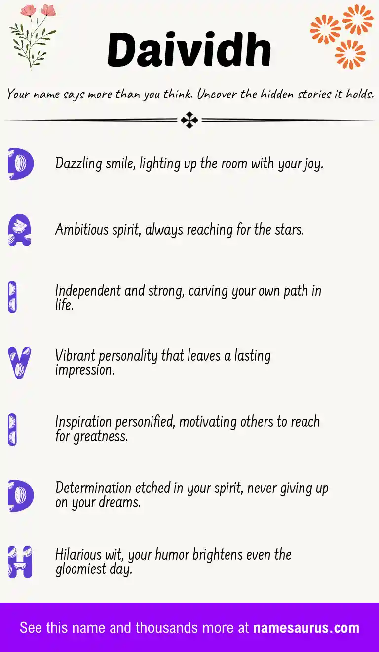 Acrostic poem about Daividh.