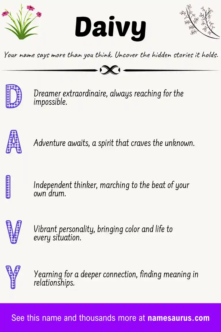 Acrostic poem about Daivy.