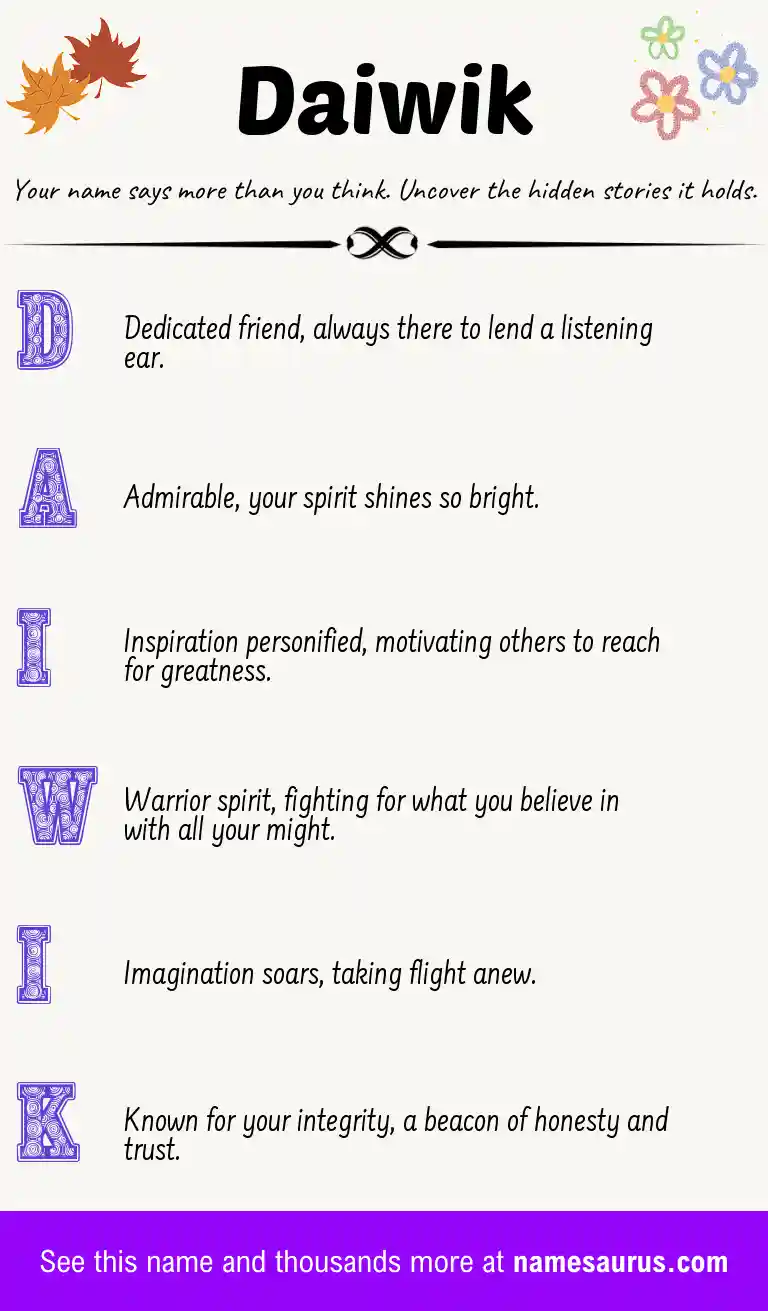Acrostic poem about Daiwik.