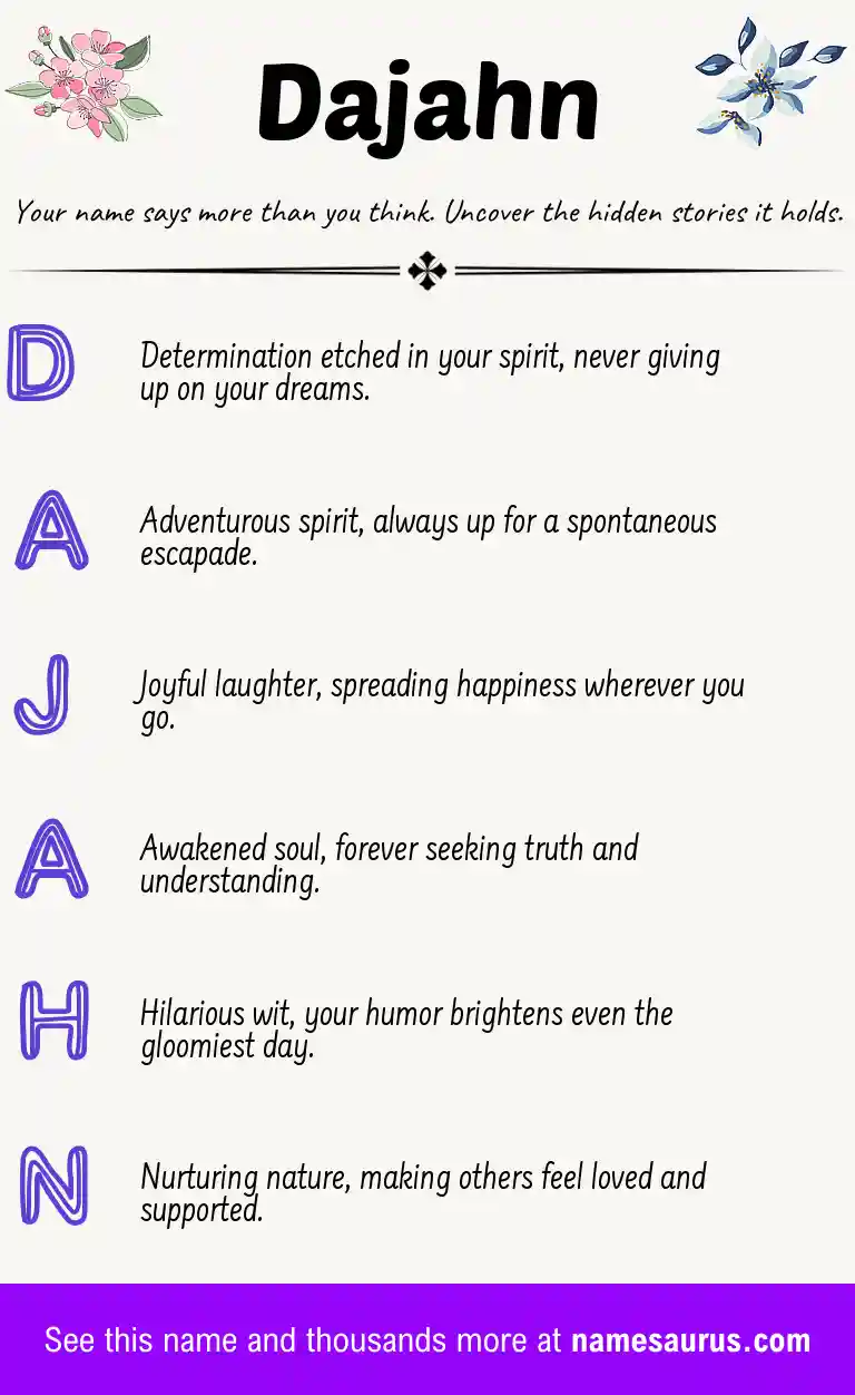 Acrostic poem about Dajahn.