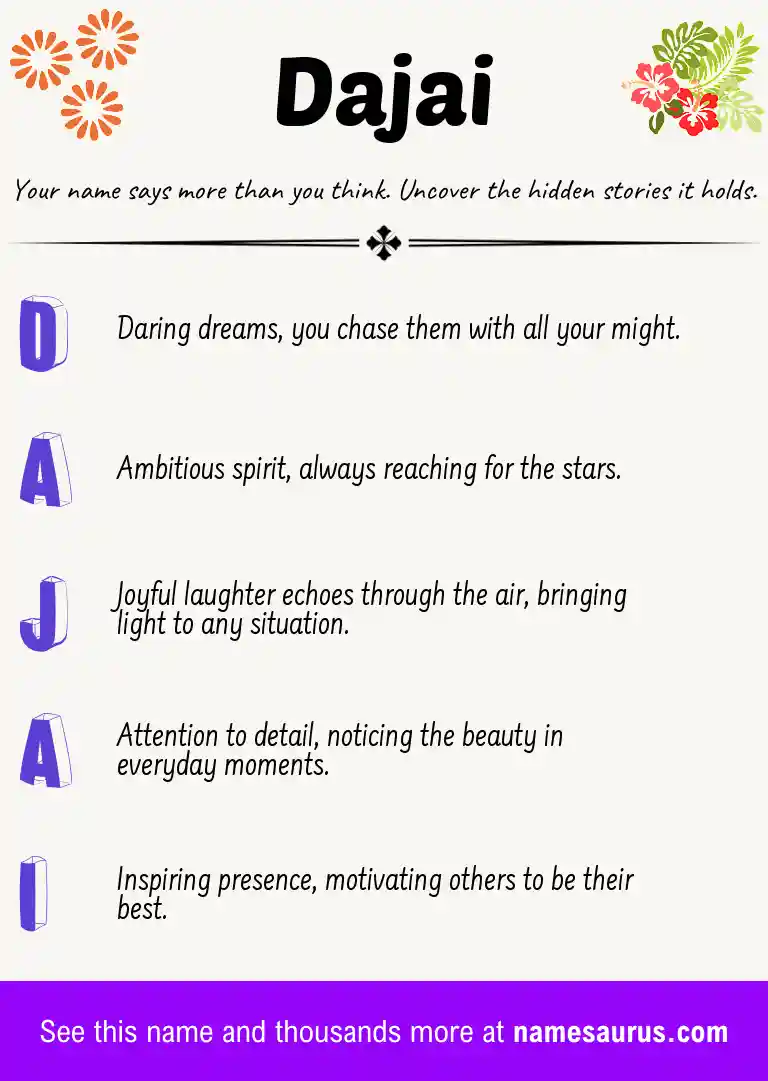 Acrostic poem about Dajai.