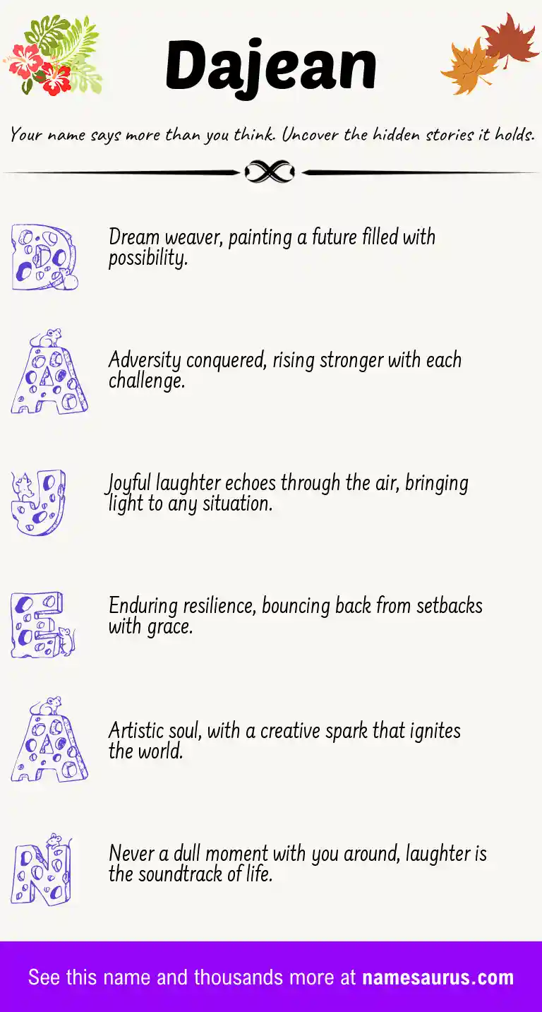 Acrostic poem about Dajean.