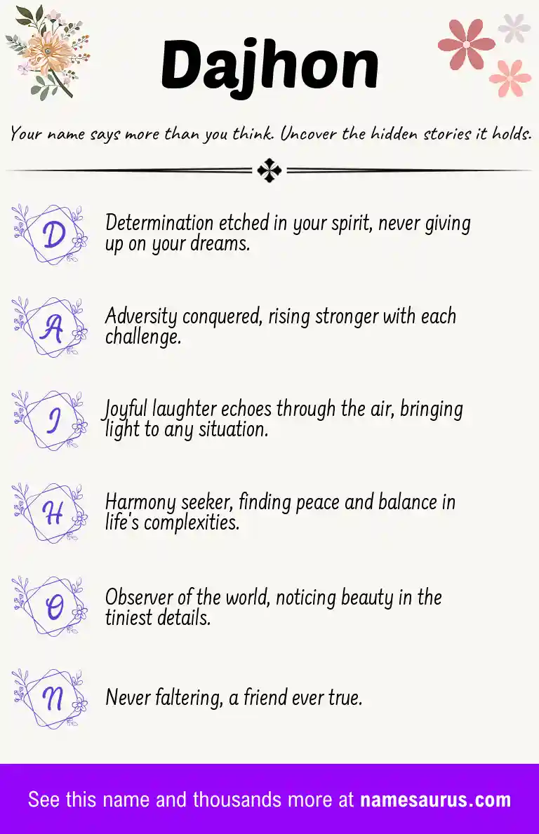 Acrostic poem about Dajhon.