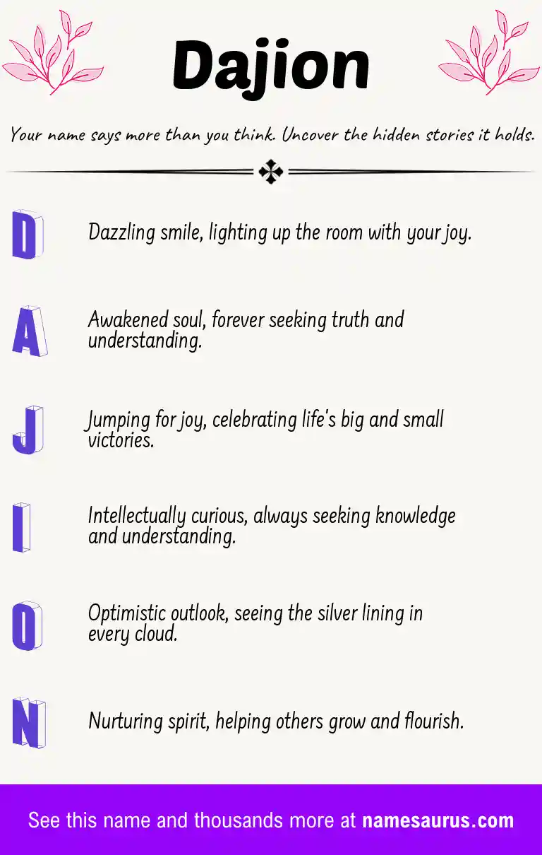 Acrostic poem about Dajion.