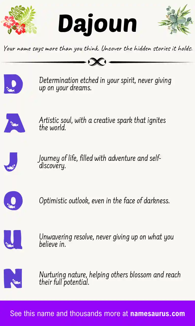 Acrostic poem about Dajoun.