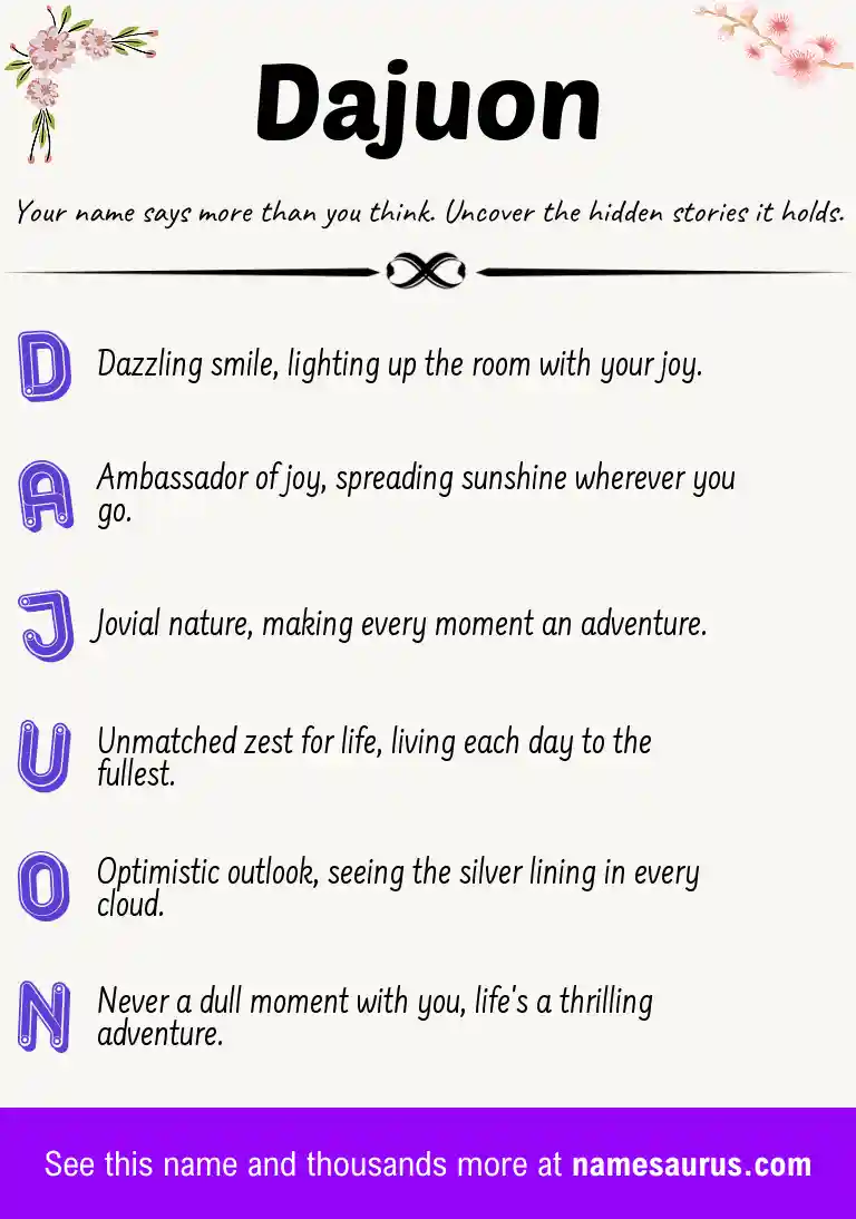 Acrostic poem about Dajuon.