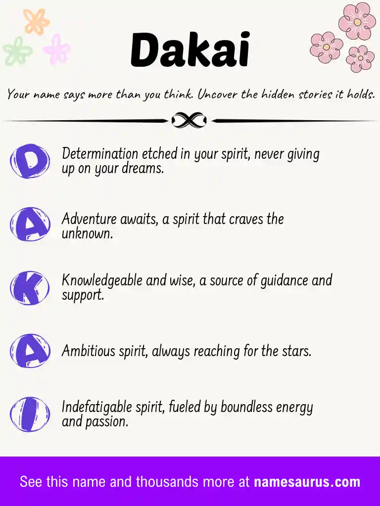 Acrostic poem about Dakai.