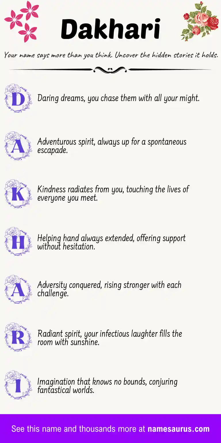 Acrostic poem about Dakhari.