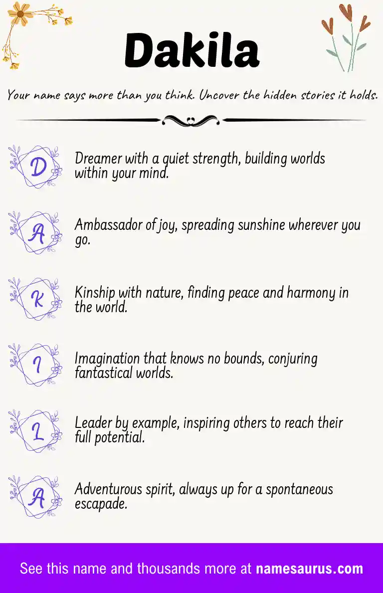 Acrostic poem about Dakila.