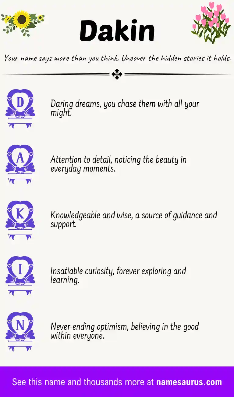 Acrostic poem about Dakin.