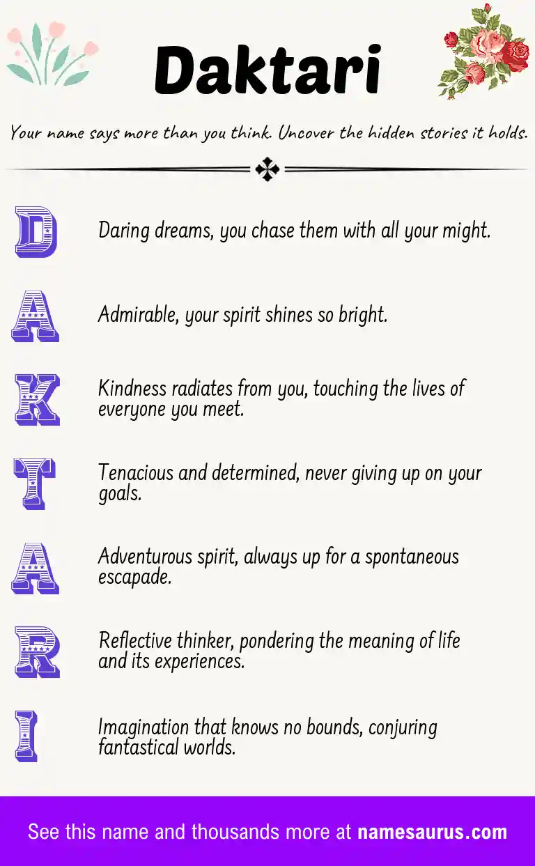 Acrostic poem about Daktari.