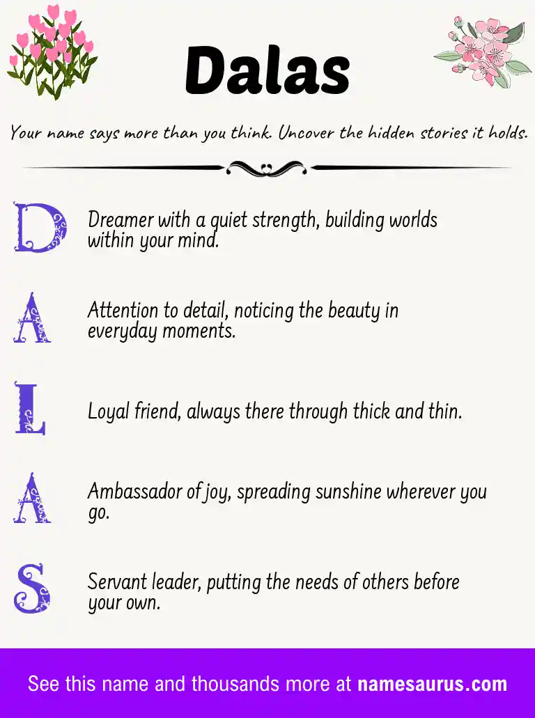 Acrostic poem about Dalas.