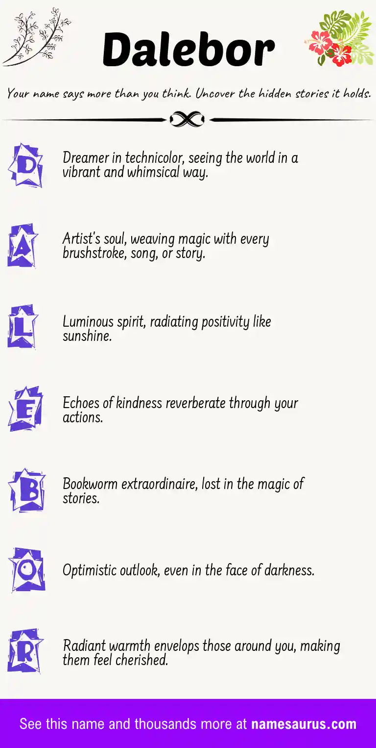 Acrostic poem about Dalebor.