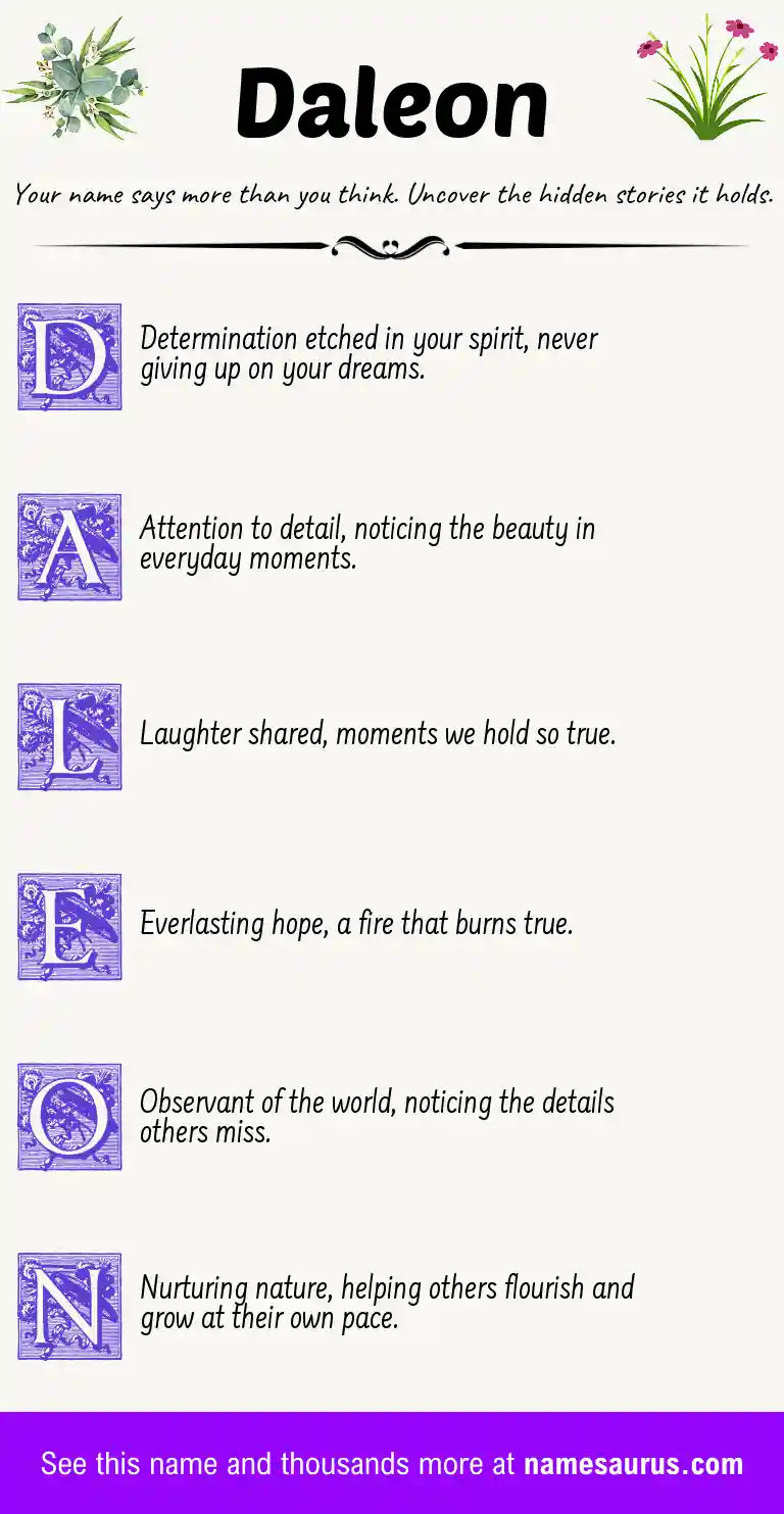 Acrostic poem about Daleon.