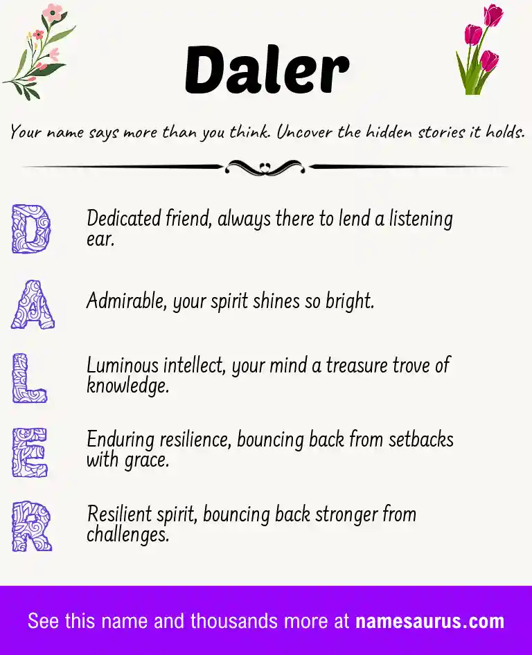 Acrostic poem about Daler.