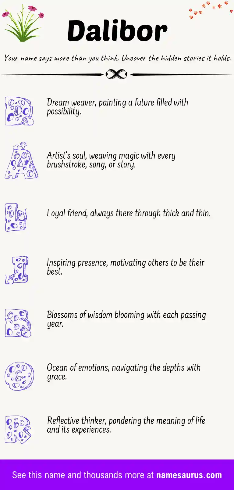Acrostic poem about Dalibor.