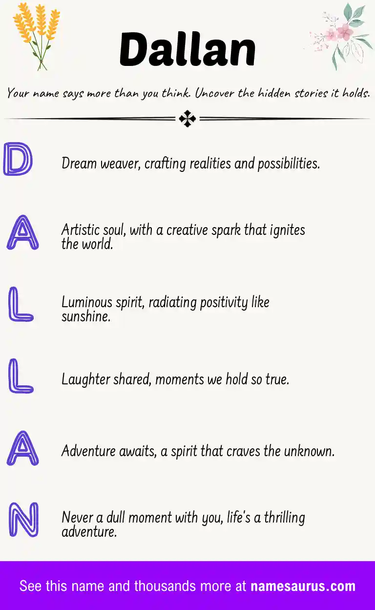 Acrostic poem about Dallan.