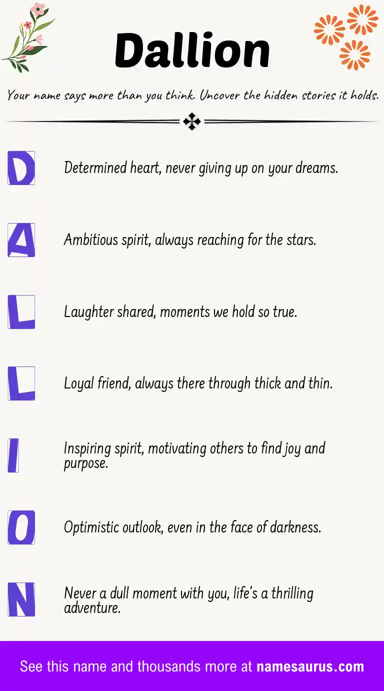 Acrostic poem about Dallion.