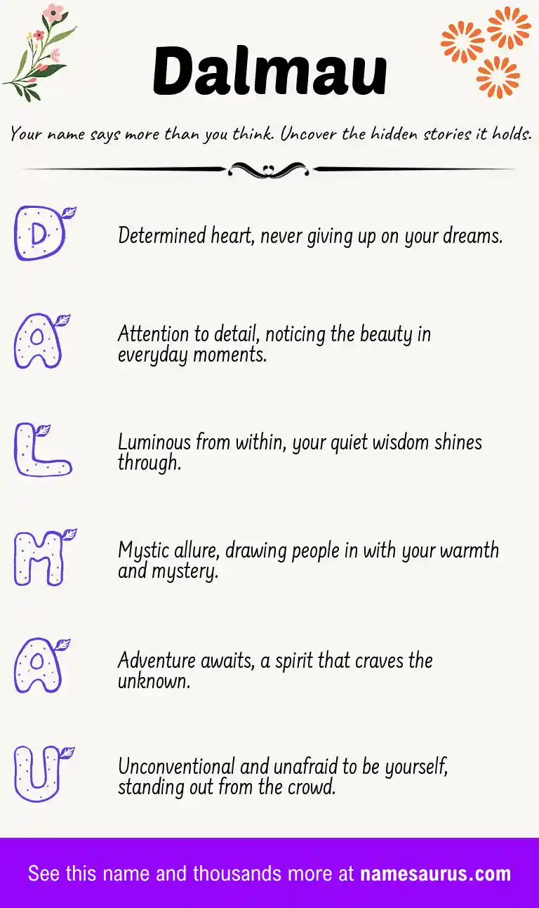 Acrostic poem about Dalmau.