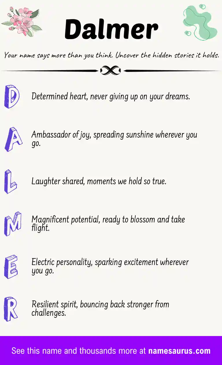 Acrostic poem about Dalmer.