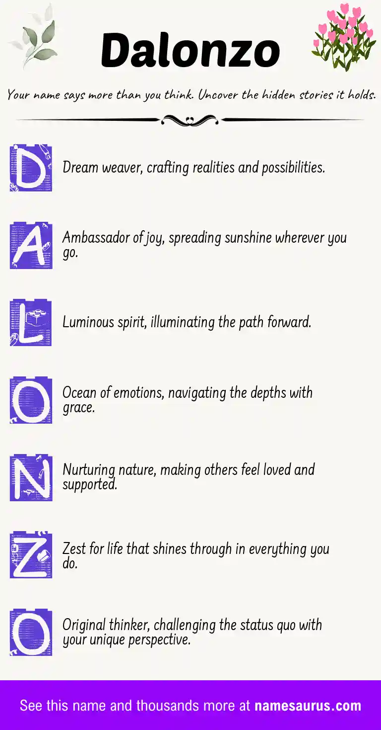 Acrostic poem about Dalonzo.
