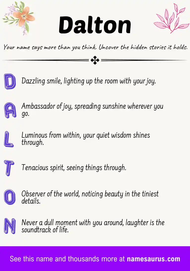 Acrostic poem about Dalton.