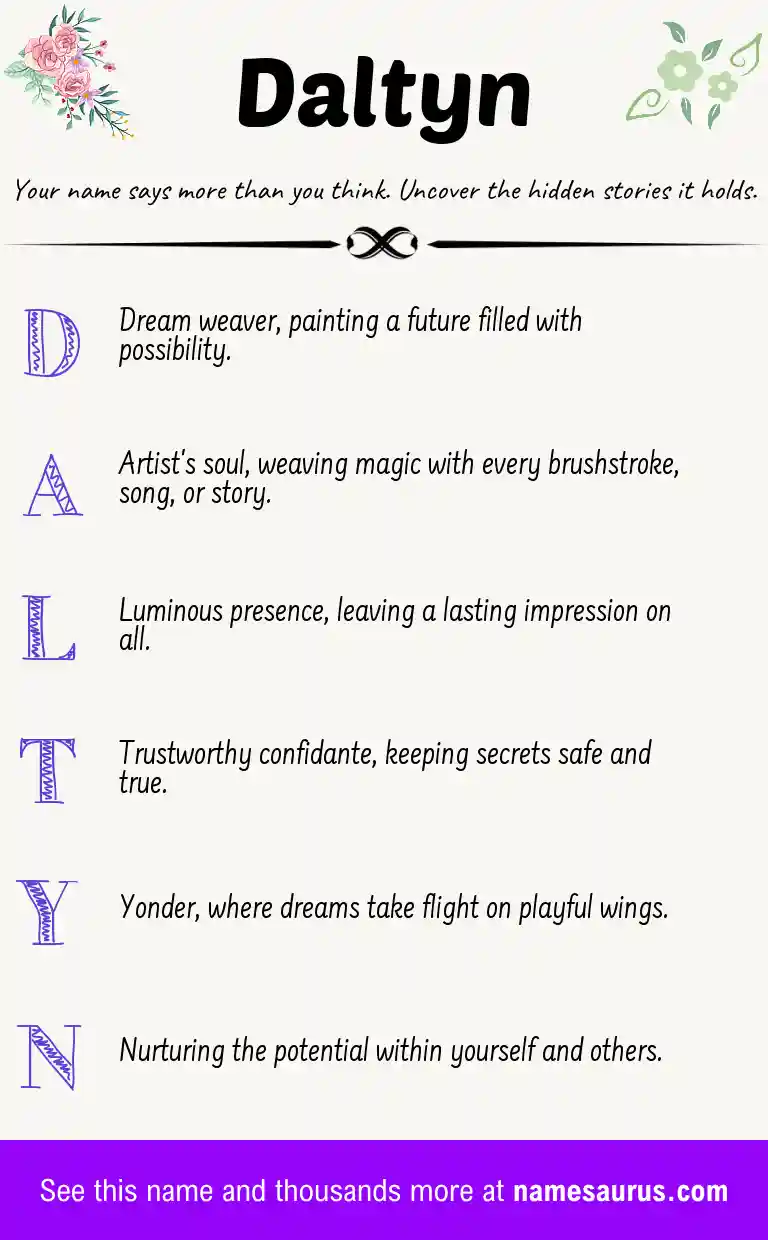 Acrostic poem about Daltyn.
