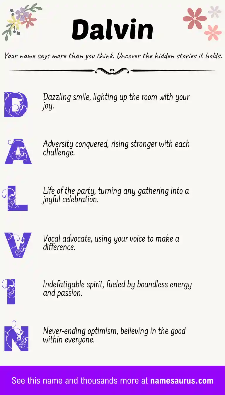 Acrostic poem about Dalvin.