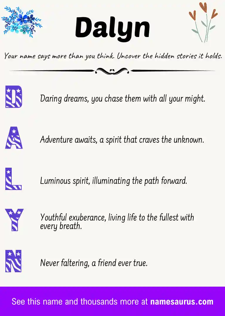 Acrostic poem about Dalyn.