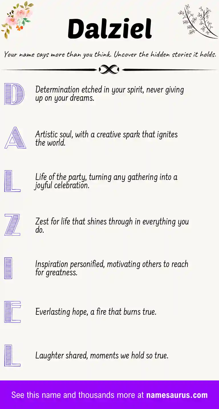 Acrostic poem about Dalziel.