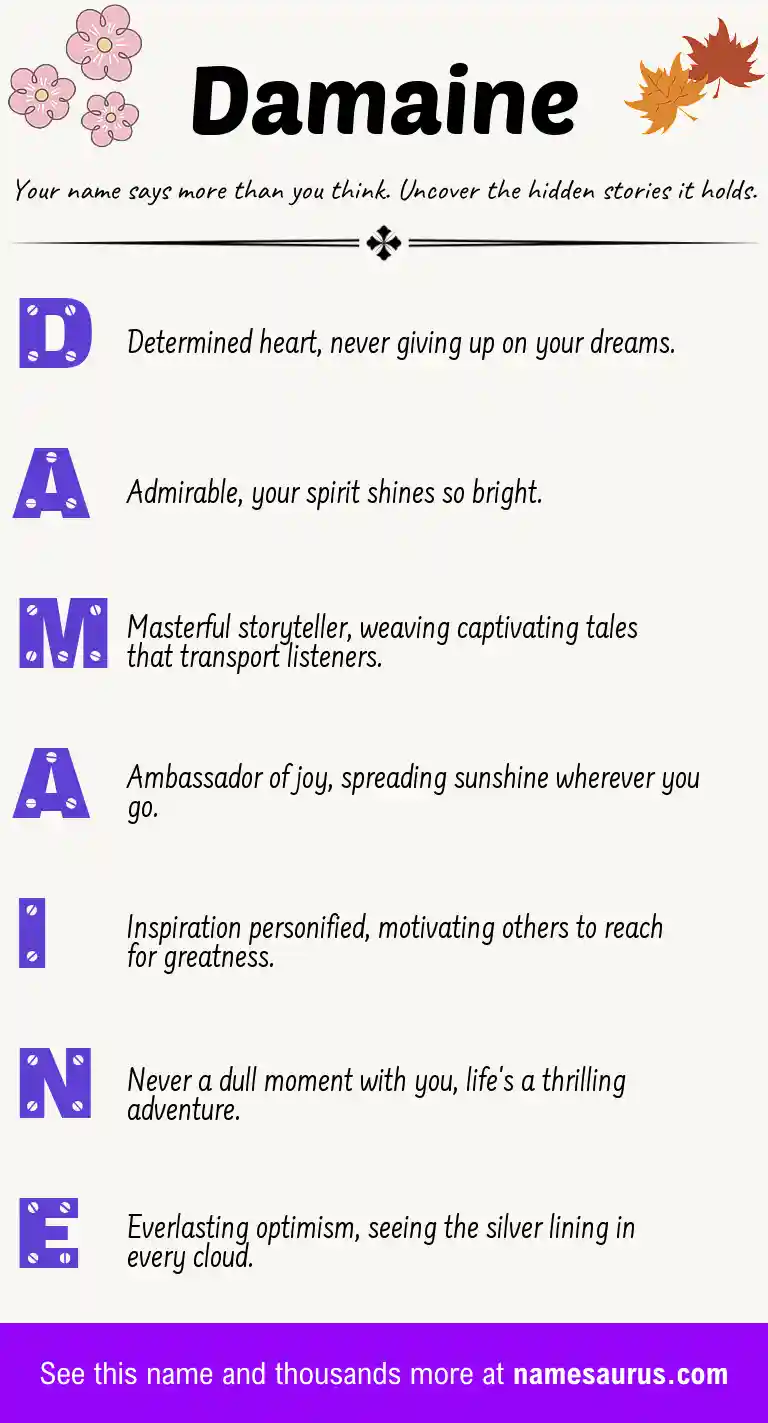 Acrostic poem about Damaine.