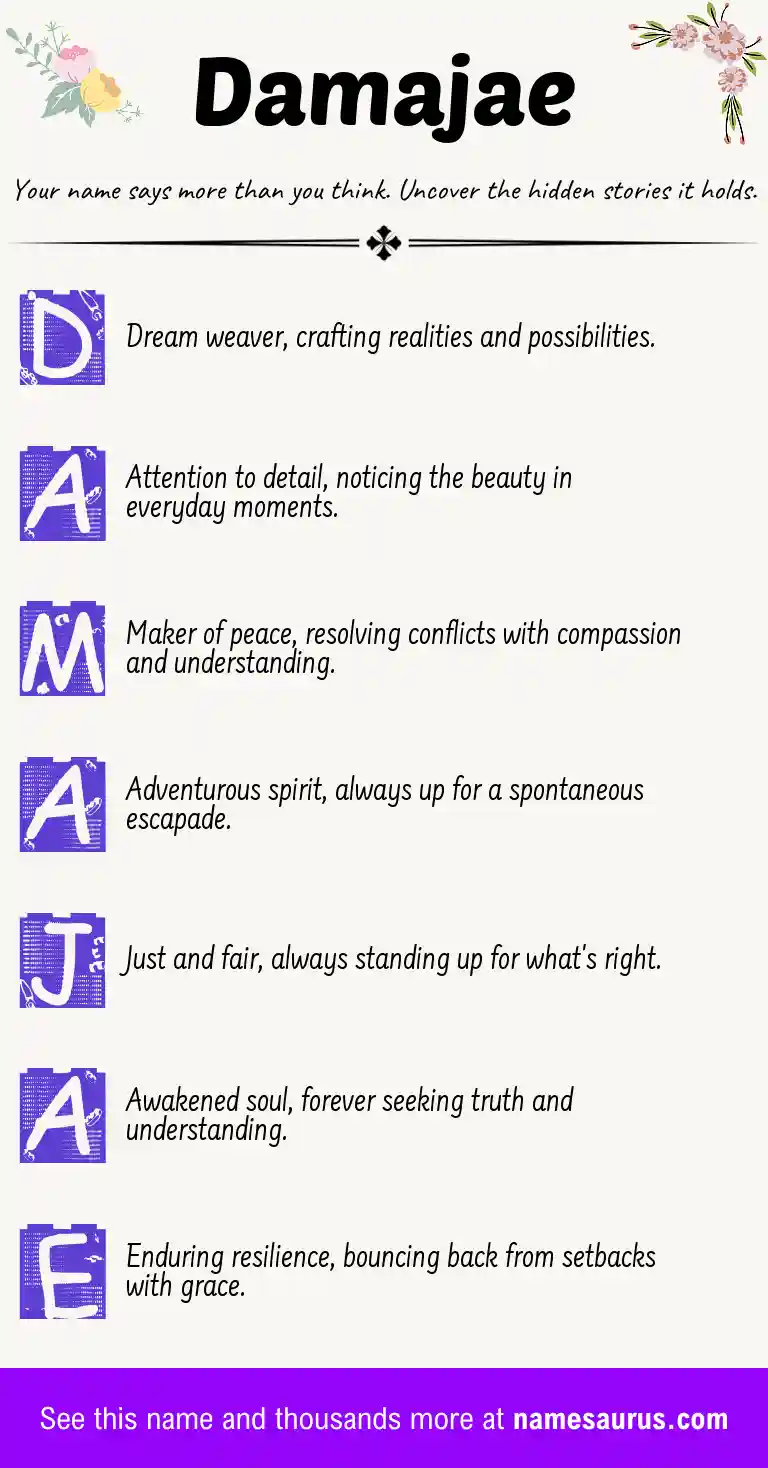 Acrostic poem about Damajae.