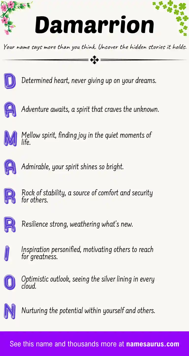 Acrostic poem about Damarrion.
