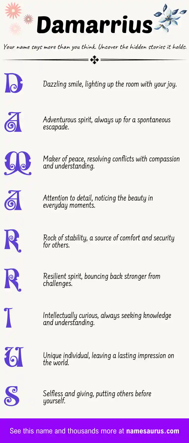 Acrostic poem about Damarrius.