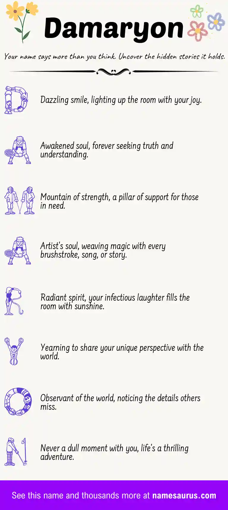 Acrostic poem about Damaryon.
