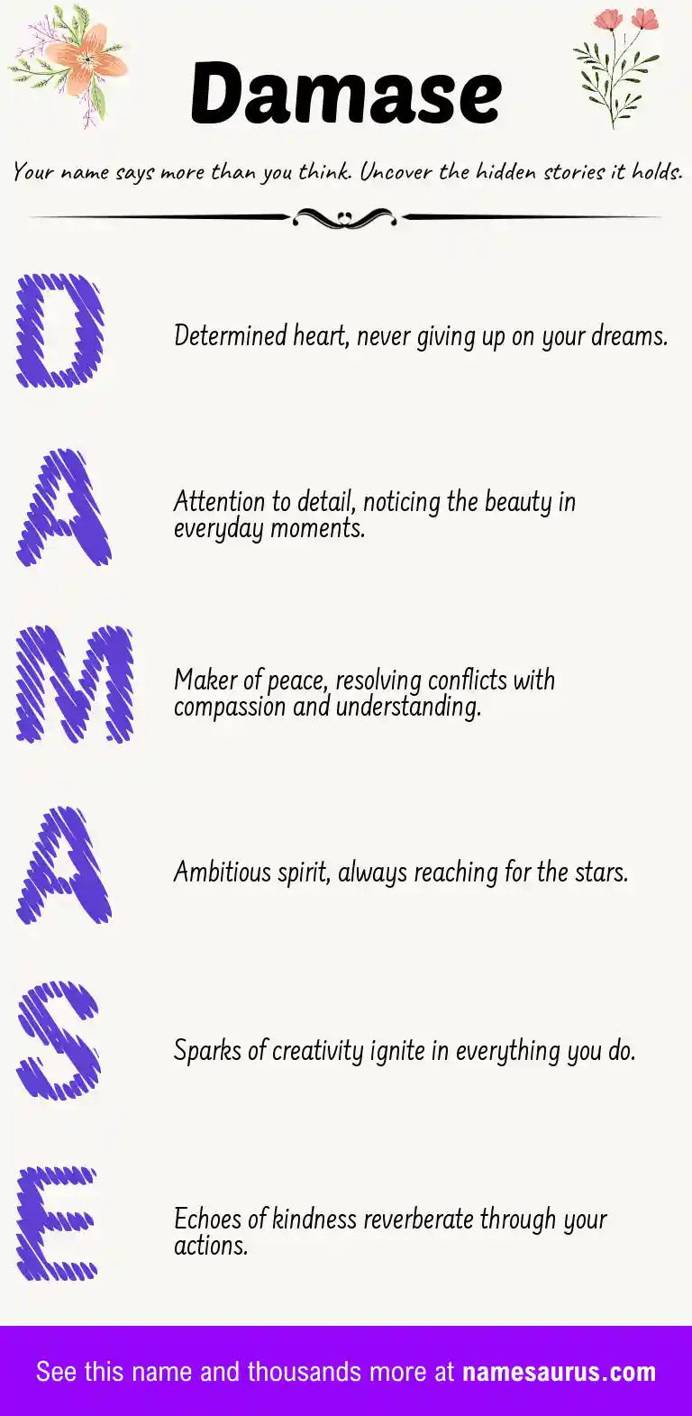 Acrostic poem about Damase.