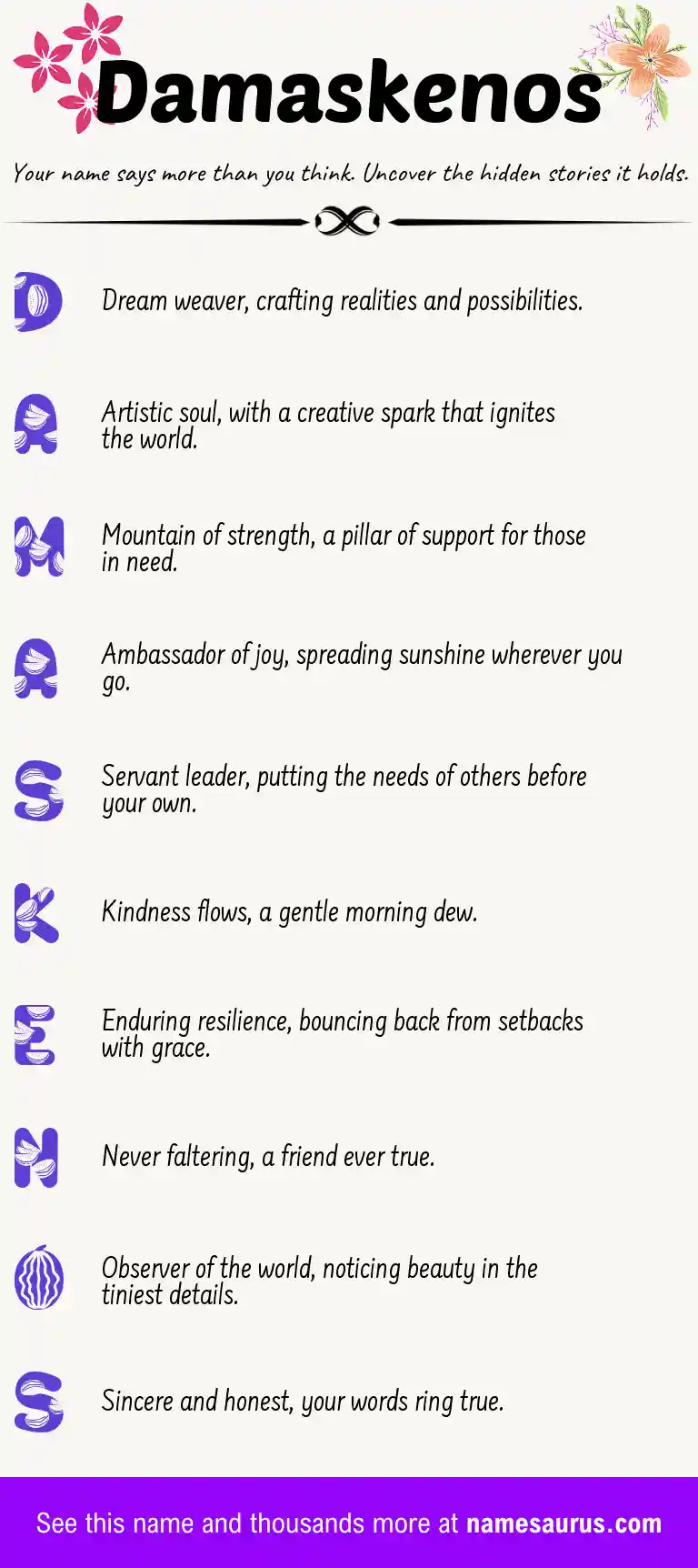 Acrostic poem about Damaskenos.