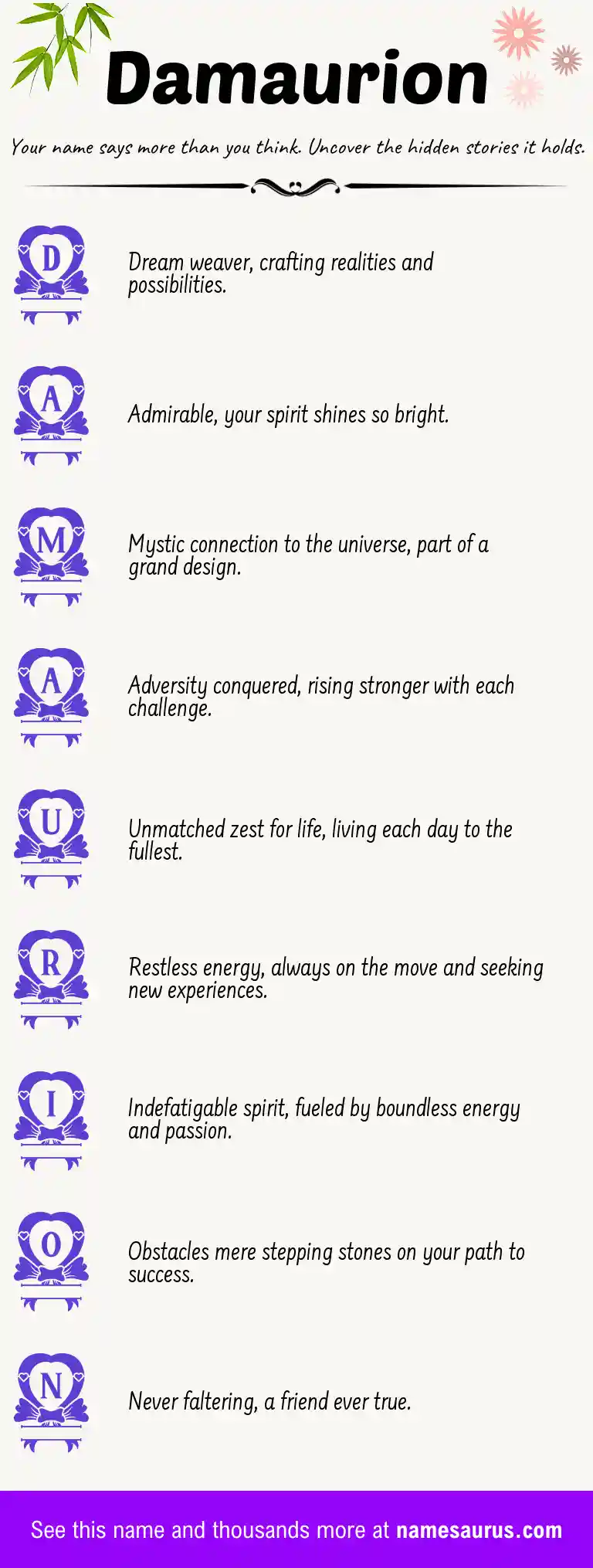 Acrostic poem about Damaurion.