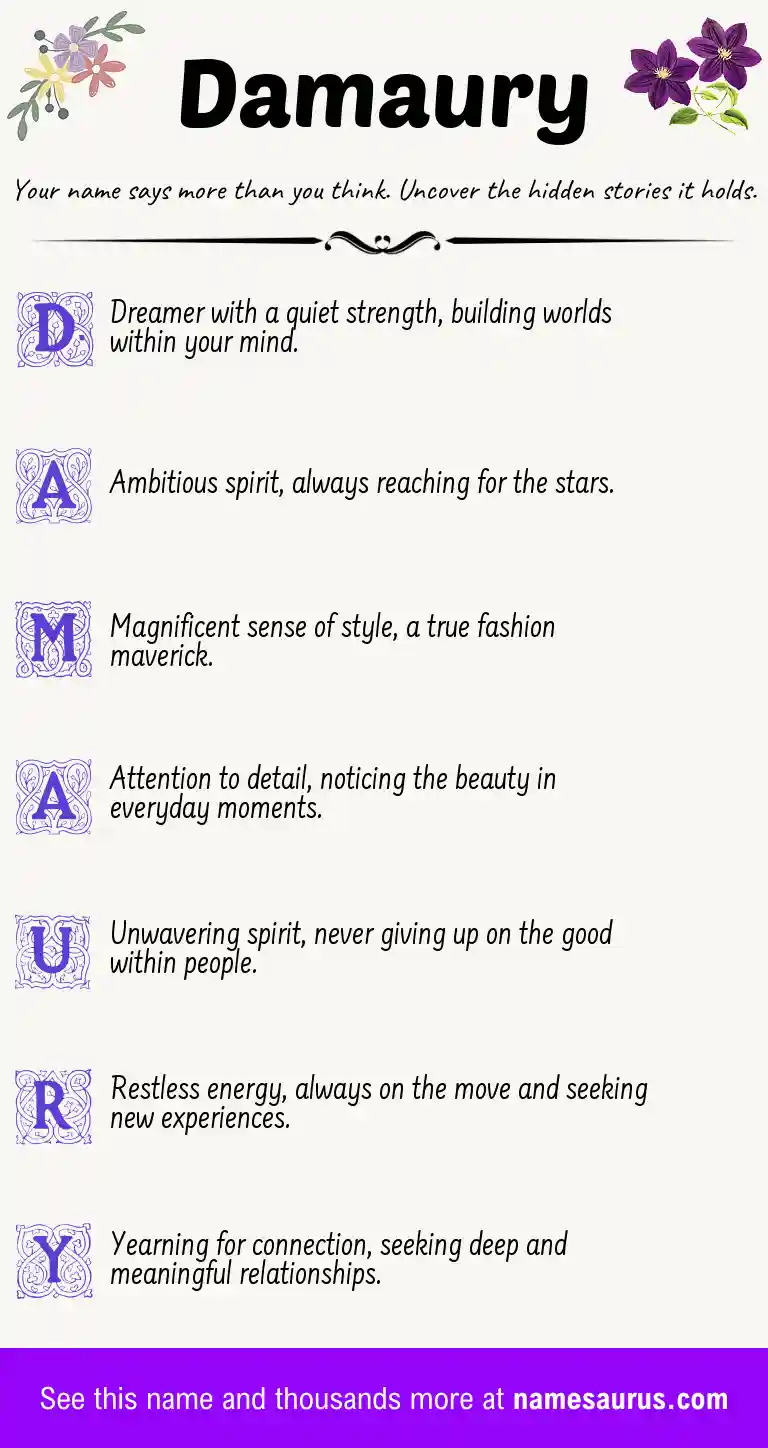 Acrostic poem about Damaury.