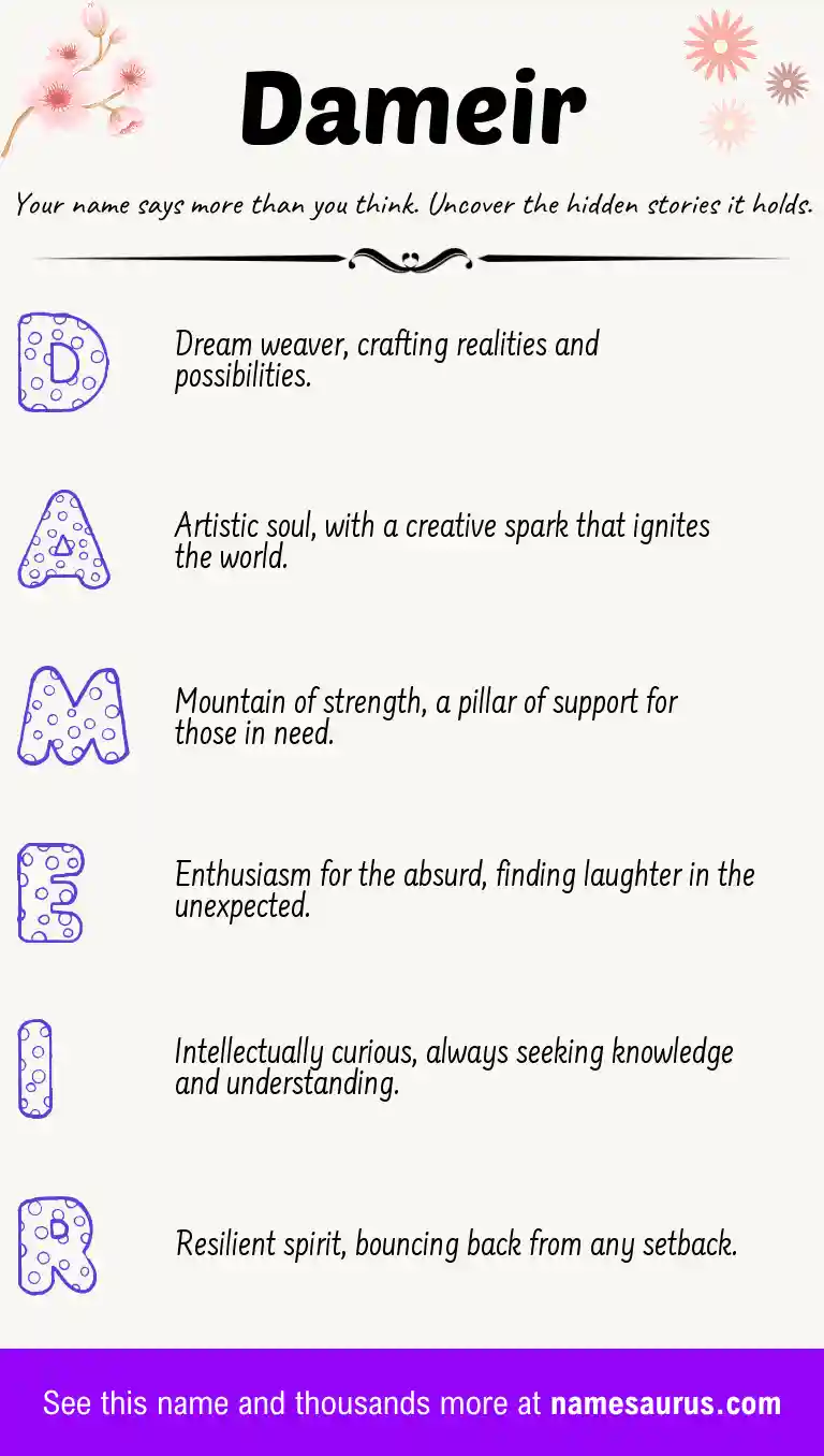 Acrostic poem about Dameir.