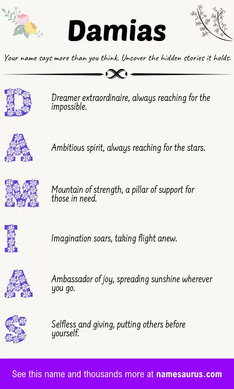 Acrostic poem about Damias.