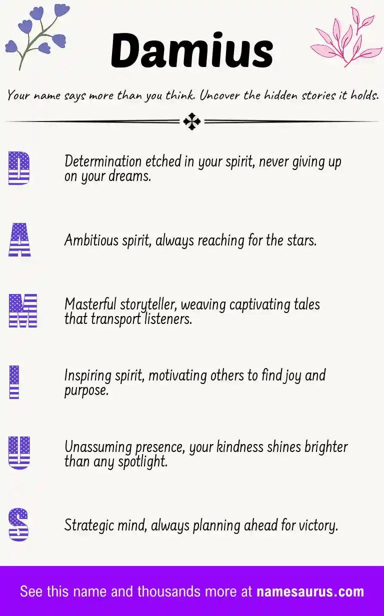 Acrostic poem about Damius.