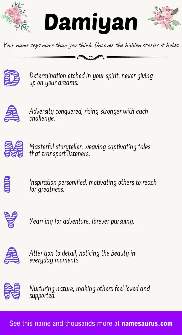 Acrostic poem about Damiyan.