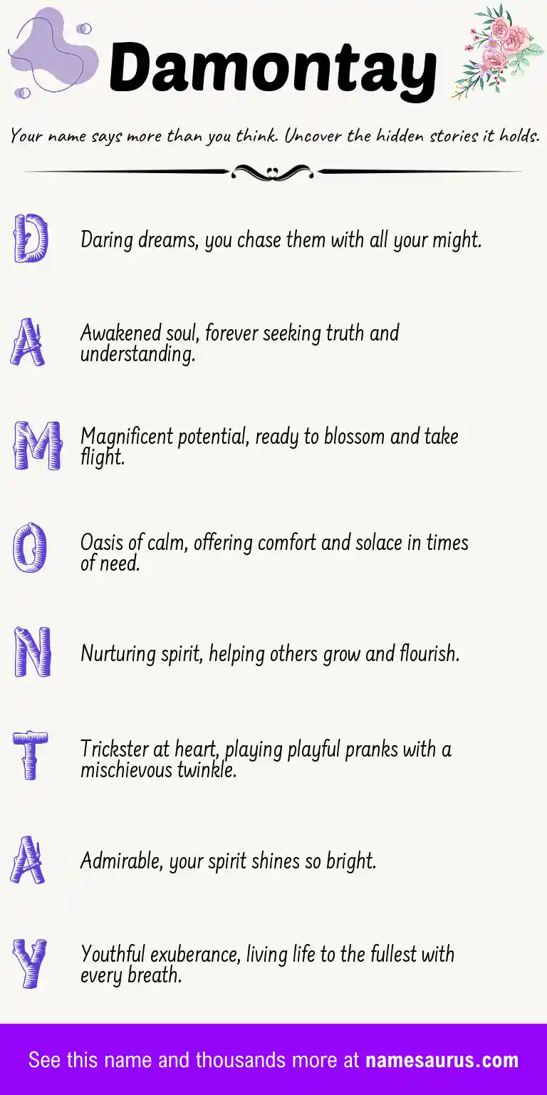Acrostic poem about Damontay.