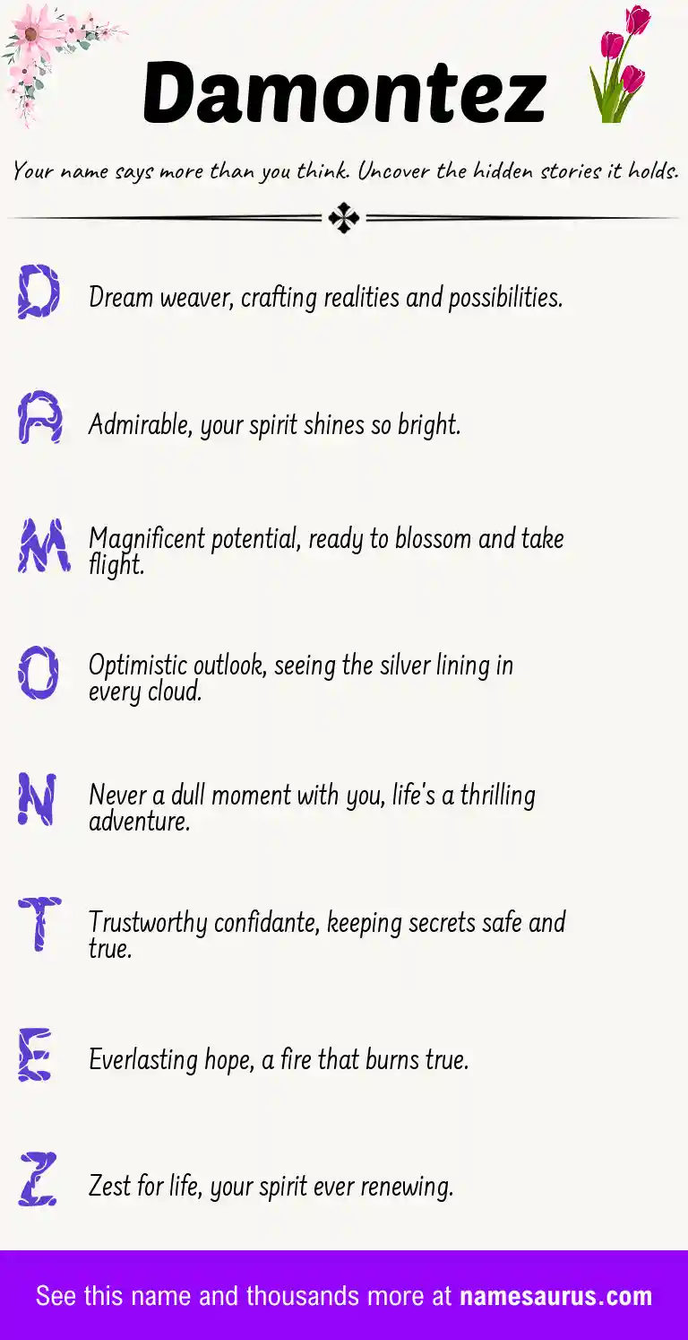 Acrostic poem about Damontez.